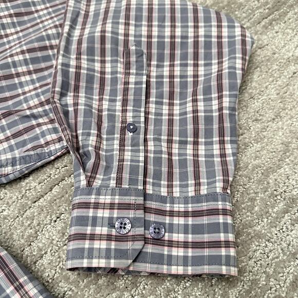 Cinch Shirt Mens XL Gray Pink Plaid Button Down Long Sleeve Western Rodeo Cowboy - Picture 5 of 12